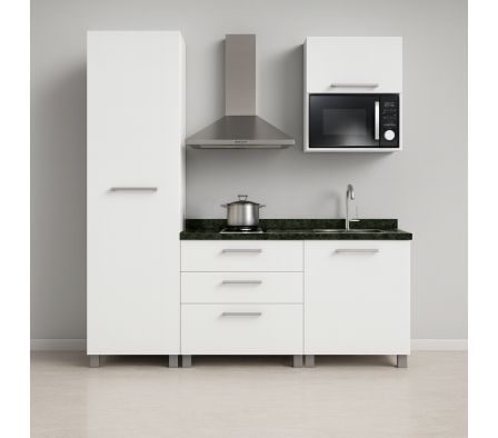 COMBO COCINA COMPLETA ESSENTIAL PLUS BLANCO 190CM