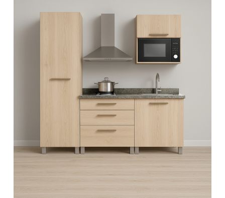 COMBO COCINA COMPLETA ESSENTIAL PLUS PINO ALAND BLANCO 190CM
