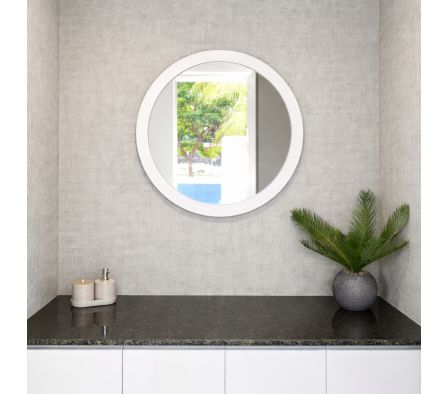ESPEJO REDONDO 70CM BLANCO