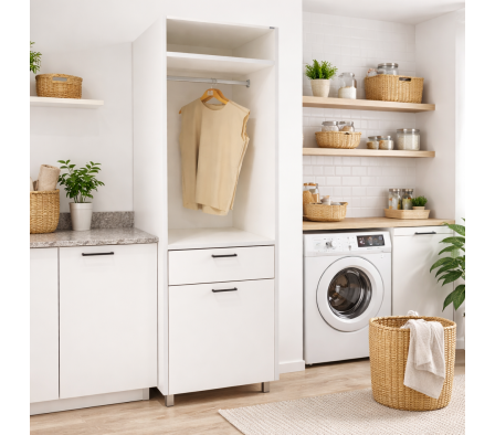 ARMARIO LAVADERO PE 65X55X205CM BLANCO
