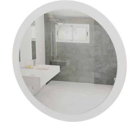 ESPEJO REDONDO 70CM BLANCO