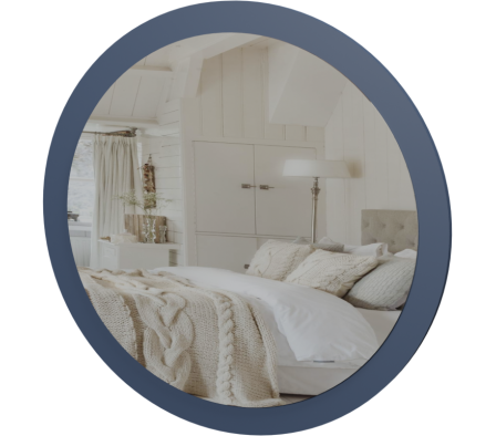 ESPEJO REDONDO 70CM AZUL  COSMICO