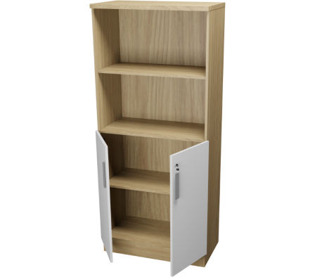 ARMARIO OFICINA PB 73X166.5X40CM  HICKORY NATURAL BLANCO