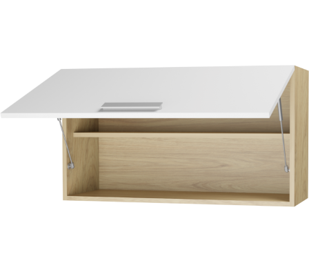 MODULO COLGANTE OFICINA RE 80X44.7X30CM  HICKORY NATURAL BLANCO