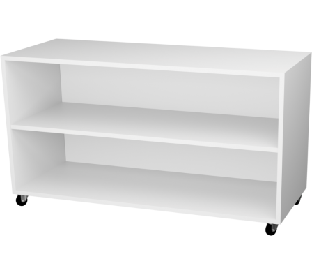 REPISA CUADRO DOBLE CON RUEDAS 100X50X40CM BLANCA