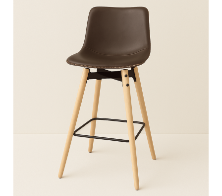 BUTACA TAPIZADA ALTA MARRON