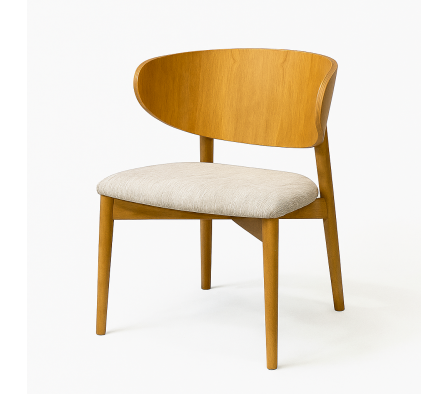 POLTRONA EVA T LINO ECO CAQUI MADERA NOCE MARFIM