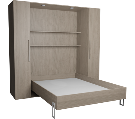 CAMA REBATIBLE  200X155XCM  ROBLE VICENZA GRIS