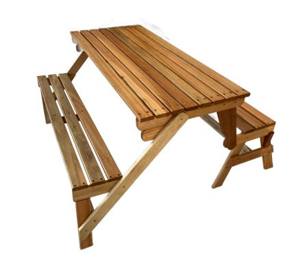 MESA BANCO 140X76X141CM 6P QUINCHO EUCALIPTO