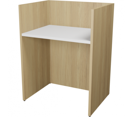 MESA CONTAC CENTER 2C 80X105X60CM  HICKORY NATURAL BLANCO