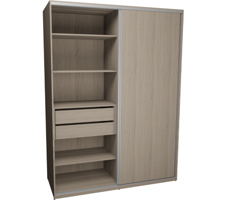 PLACARD PUERTA CORREDIZA EPC 160X62X215CM  ROBLE VICENZA GRIS