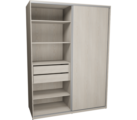 PLACARD PUERTA CORREDIZA EPC 160X62X215CM PINO ALAND BLANCO