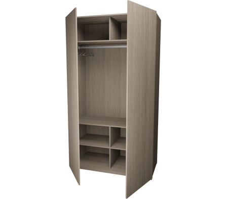 PLACARD PUERTA ABRIR EP 120X61X215CM  ROBLE VICENZA GRIS