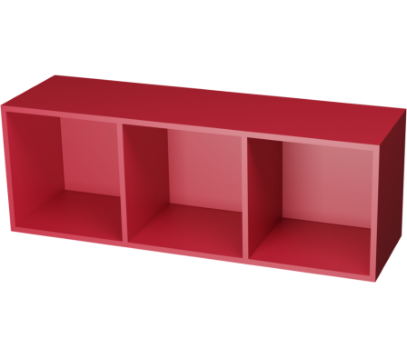 REPISA CUADRO TRIPLE 102X36X30CM ROJO CEREZA *HAS*