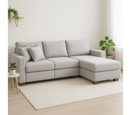 SOFA FIJO CON CHAISE LD 2.60 M CLARK INOX