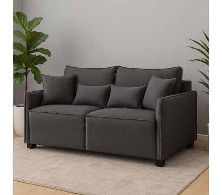 SOFA RETRACTIL 1.80 M PANA SHERPA GRIS OSCURO SOMBRAS