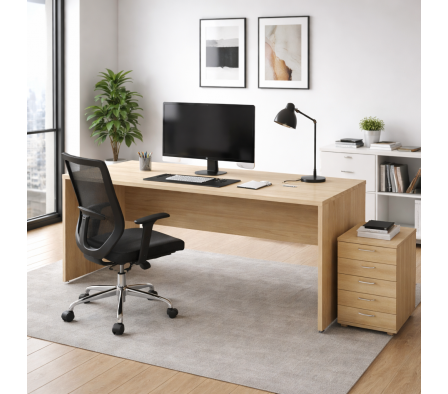 MESA OFICINA 180X75X60CM HICKORY NATURAL