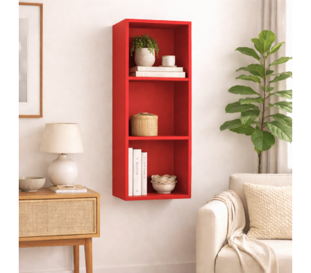 REPISA CUADRO TRIPLE 102X36X30CM ROJO CEREZA