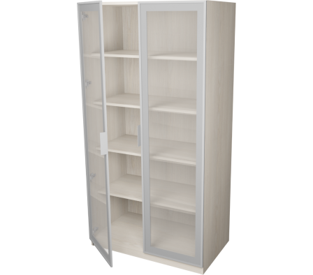 APARADOR CRISTALERO HERNAN 80X45X150CM PINO ALAND BLANCO